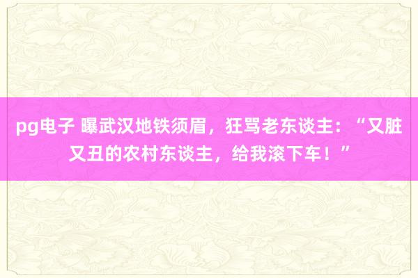 pg电子 曝武汉地铁须眉，狂骂老东谈主：“又脏又丑的农村东谈主，给我滚下车！”