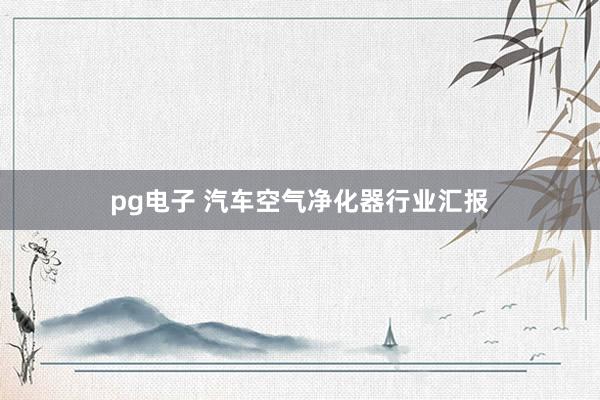 pg电子 汽车空气净化器行业汇报