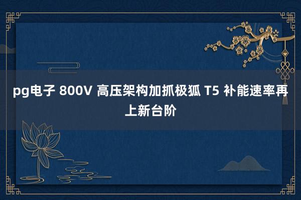 pg电子 800V 高压架构加抓极狐 T5 补能速率再上新台阶