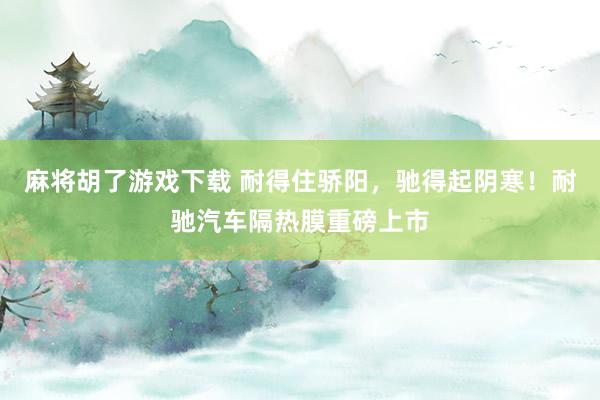 麻将胡了游戏下载 耐得住骄阳，驰得起阴寒！耐驰汽车隔热膜重磅上市